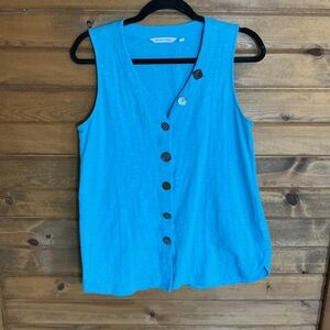 Soft Surroundings Boho Sleeveless Purple Womens Tank - Different Buttons, Size S